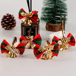 Customize Luxury Gift Party Holiday Decoration DIY Silk Glitter Gold Christmas Ribbon Bowknot