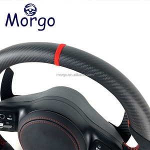 Volant personnalisé en fibre de carbone et cuir Morgo pour Mercedes-Benz <span class=keywords><strong>GT</strong></span> avec style sport racing en cuir noir - Product Image 2
