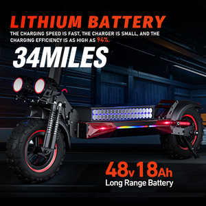 Scooter Eléctrico Plegable para Adultos de Alta Calidad y Estilo Popular, 1200W, 50-55km de Autonomía, con Asiento Unisex, Batería de 18Ah, Carga de 150kg - Product Image 4