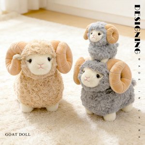 Jouets en peluche d'animaux de la ferme, agneau en peluche brodé EDEA, confortable, à poils longs, pour cadeaux de la Saint-Valentin - Product Image 3