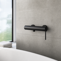 Robinet de bain mural noir mat, mitigeur cylindrique à poignée unique pour salle de bain, robinet de baignoire OEM