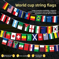 2026 Ensemble de 32 drapeaux suspendus en polyester pour 48 équipes, imperméables et résistants au soleil, bannières suspendues et guirlandes pour une ambiance festive
