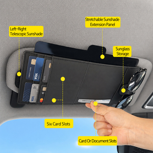 Pare-soleil <span class=keywords><strong>automobile</strong></span> premium Amazon le plus vendu avec organisateur de cartes intégré, protection anti-éblouissement étendue - Product Image 4