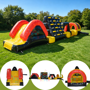 SuperCastle Percorso a Ostacoli Gonfiabile Commerciale in PVC, Ostacoli Personalizzabili, Dimensioni e Capacità Regolabili, Facile da Montare, Divertimento all'Aperto - Product Image 3