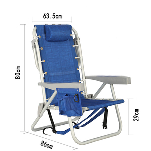 Kejie 5 Positions Fabric Backpack Folding Beach Chair Insulated Cooler <b>Large</b> Storage Aluminum <b>Frame</b> for Outdoor Furniture - Product Image 6