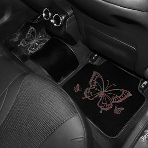 5 pièces tapis de sol de <span class=keywords><strong>voiture</strong></span> en cuir Bling <span class=keywords><strong>papillon</strong></span> <span class=keywords><strong>voiture</strong></span> intérieur antidérapant coussin de sol avant arrière tapis pour <span class=keywords><strong>voiture</strong></span> universelle - Product Image 5