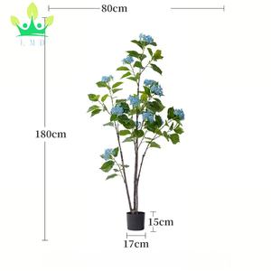 Fiori blu in vaso decorazioni in vaso albero artificiale alberi di bouganville 6ft pianta ufficio matrimonio piante da casa con tronco di legno - Product Image 2