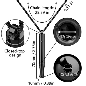 Black Metal Breathing Calm Vaporless Flavored Air Stop Smoking Aid Inhalador Hipoalergénico Lavanda Ansiedad Alivio Collar - Product Image 4