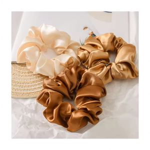 100% Satin Luxury Hair Ties Scrunchies Fashionable Hairbands with European Global Style - Product Image 3
