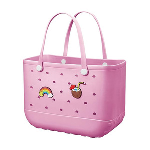 Custom Logo Wholesale New Design Plain <strong>Croc</strong> Bag Waterproof Handbag Tote EVA Beach Bag Large Two <strong>Straps</strong> - Product Image 2