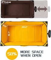 Carro de camping de cuatro pliegues, interior espacioso, gran capacidad de carga, rueda grande, mango ajustable, resistente, portátil, Rodante, heavy-du