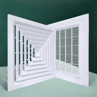 600*600 ABS plastique intégré quille panneau de plafond diffuseur carré alimentation en air et persienne de retour avec adaptateur carré à rond