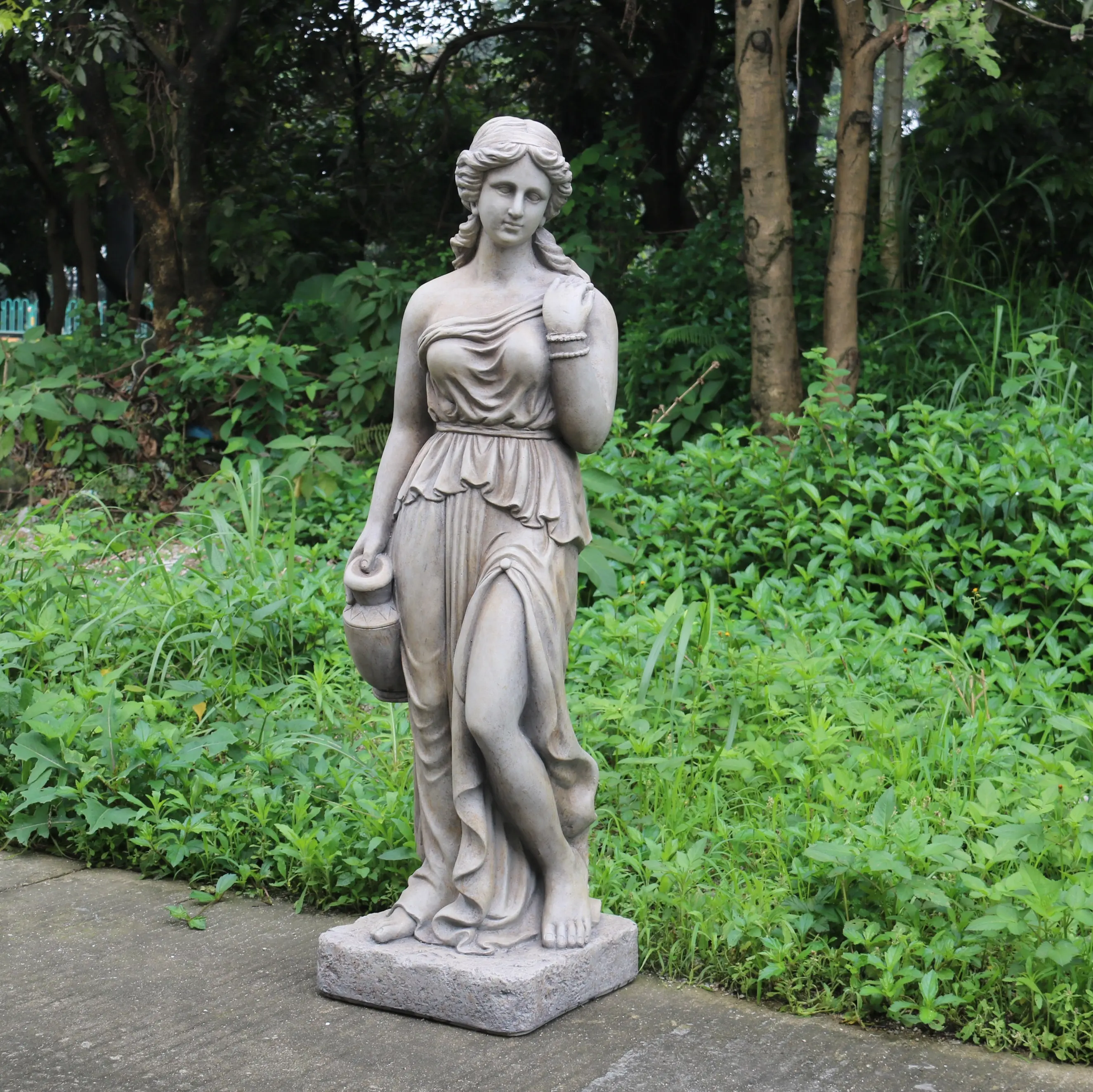 Décoration de jardin, sculpture en fibre de verre, statue grecque de femme