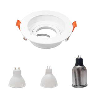 <span class=keywords><strong>GU10</strong></span> MR16 Cadre rond Downlight Housing Encastré Anti-éblouissement Led <span class=keywords><strong>Spot</strong></span> Down Light Housing Module réglable Led Downlight Frame - Product Image 1