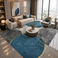 Tapis géométriques en gros pour intérieur, grande taille, doux, luxueux, imperméables, imprimés 3D, modernes, personnalisés pour salon et chambre à coucher