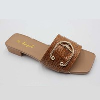 Mules d'été de luxe pour femme, nouveau design unique, sandales à talon, chaussures tendance et durables