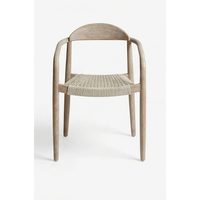 Chaise tissée à accoudoirs courbes en acier inoxydable, design nordique minimaliste pour salles à manger, cafés, salons, hôpitaux