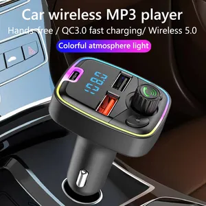 P11 Handsfree BT V5.0 Multi Functional Wireless Car FM Transmitter Mp3 Music Player USB Portable Car FM Transmitter