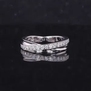 18k white gold lab groun diamond round shape wedding ring women rings