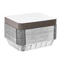 Bac Jetable en Aluminium Demi-Taille de 2,8 L R31G 320, Barquette à Emporter pour 8 Portions, Boîte en Fer Blanc 1240 avec Couvercle en Carton REC32265I