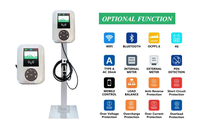 Nueva Estación de Carga para Vehículos Eléctricos Inteligente Wallbox Gris de 22kW, Montada en Pared, Tipo 2, para Lugar de Trabajo, con Certificación CE y TUV, Control por Aplicación RFID, Wifi y NFC
