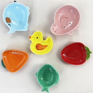 Plat à sauce en céramique mignon de style coréen SYL, en forme de pomme ou de poire, plat à vinaigre, plat à fondue, couleur sous-glaçure, façonné à la main, plat à assaisonnement - Product Image 6