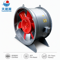 Ventilateur axial électrique d'extraction de fumée pour garage souterrain avec roulement à billes, série HTF, ventilateur résistant aux hautes températures et aux incendies