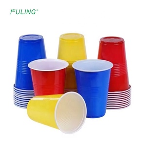 Gobelets <span class=keywords><strong>en</strong></span> <span class=keywords><strong>plastique</strong></span> PP personnalisés rouge et <span class=keywords><strong>bleu</strong></span>, ensemble de beerpong, gobelets jetables pour fête brassicole - Product Image 1