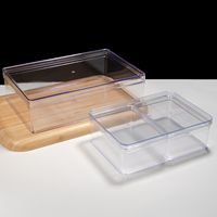 Ensemble de Conteneurs à Gâteaux Transparents en Acrylique, Plusieurs Tailles Rectangulaires, en Plastique PS de Qualité Alimentaire, Boîte Cadeau pour Gâteaux, Aliments et Pâtisseries