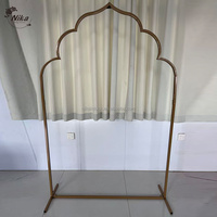 NIKA Support d'arche métallique moderne pour boutique, support léger pour présentation, cadre doré, support de toile de fond, support floral suspendu, support à ballons