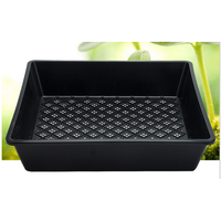 Plateau en plastique noir pour culture de légumes, microverts pour semis hydroponique, plateau pour pépinière, plantes, fleurs, noir, plat, 1 pièce, dda328