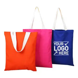 Wholesale Colorful Polyester-Cotton Canvas Shopping Bag, Custom Logo Polyester-cotton Canvas Tote Bag, Promotion Canvas Bag