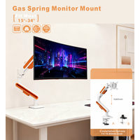 Bras de moniteur à ressort à gaz pour jeux vidéo de 15 à 34 pouces, support de montage VESA pour écran d'ordinateur, support de moniteur unique