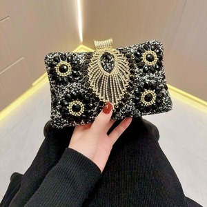 New Vintage Diamond-encrusted Black Polyester <b>Pillow</b> <b>Shape</b> Evening Clutch Handbag Tanjing - Product Image 6