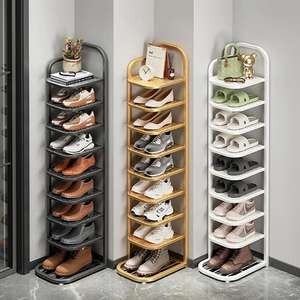 Étagère à chaussures minimaliste multi-niveaux, gain de place pour l'entrée, la maison, le dortoir, les chaussures de sport, anti-moisissure, design en fer forgé - Product Image 1