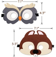 Accessoires de fête design de dessin animé halloween noël bricolage masque facial en feutre masques d'animaux pour enfants