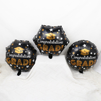 Balon Foil Helium Bulat Ramah Lingkungan Ukuran 18 Inci untuk Dekorasi Pesta Wisuda dan Baby Shower Grosir