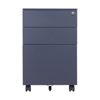 Archivador Moderno de Acero con 3 Cajones, con Cerradura, Sofisticado Pedestal Móvil para Almacenamiento Bajo Escritorio, Tamaño Carta/Legal/A4