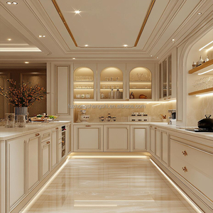 Proyecto de decoración del hogar de Suecia, muebles de cocina clásicos reales, gabinetes con islas de almacenamiento y mostradores, gabinete de estilo europeo - Product Image 2