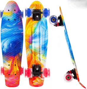 Wholesale 22inch Penny Board ALU Truck PVC Wheel For Kids Adult Beginner Cruiser Plastic Professional Fish Tail Skateboard