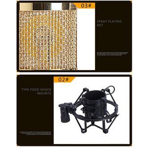 BM 800 Juego de micrófonos de estudio de karaoke profesional Red de gama alta K-Song Dedicado Serie 800 Micrófonos de choque de metal de condensador - Product Image 6