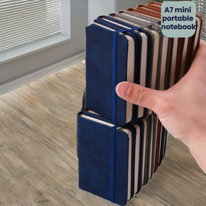 Customized Logo A7 Mini Planner Waterproof <b>Leather</b> Hardcover Notebook Portable Spiral Binding Printed 100 Sheets Thick Paper - Product Image 2