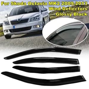 MK2 4x Car Side <b>Window</b> Visor Deflector Wind Shields Sun Rain Guards <b>Vent</b> Tinted for Skoda Octavia MK2 2009-2013 Wind Deflector - Product Image 1