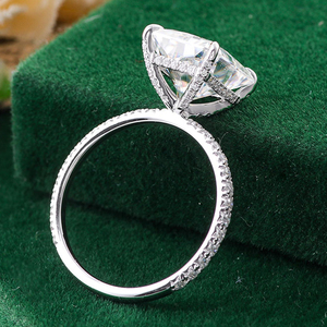 Bague de fiançailles en or blanc 14 carats avec diamant de laboratoire de 1,1 carat, taille radiant, certifié IGI, design élégant, bijoux - Product Image 4
