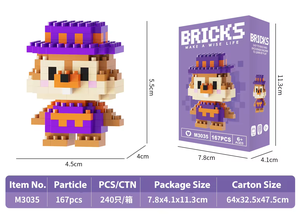Ensemble de figurines de dessins animés en mini blocs de construction, <span class=keywords><strong>puzzle</strong></span> <span class=keywords><strong>3D</strong></span>, <span class=keywords><strong>nano</strong></span> micro briques, jouets en plastique, cadeaux promotionnels créatifs - Product Image 5