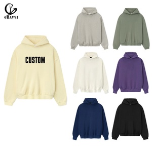 Gravvi Custom Heavy Weight 400 Grams Casual <b>Men's</b> Hoodies Sweatshirts High Quality French Terry Hoodie Essential - Product Image 3