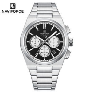 NF8048 Unisex elegante correa de acero reloj de cuarzo cara personalizada 3 diales cronómetro moda negocios ocio reloj bajo MOQ directo - Product Image 6