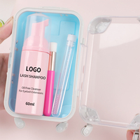Kit de shampoing personnalisé pour cils 60ml, shampoing nettoyant en mousse pour extension de cils fouettés