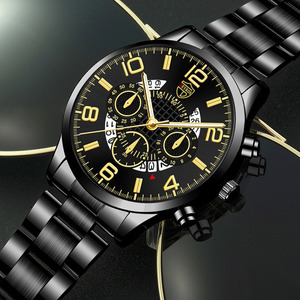 Set di 2 Orologi di Lusso da Uomo, Moda Business, in Acciaio Inossidabile con Data, Analogici al Quarzo, Idea Regalo - Product Image 1