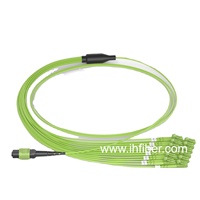 24 conducteurs 24 brins 24 fibres Data Center OM5 Multi Mode Fan-out Cable Connector MPO Female to LC Fiber Optic Patch Cord